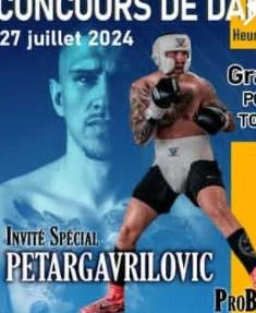 Affiche du concours de danse Non à la violence du 27 juillet 2024, avec l'invité spécial Petar Gavrilovic